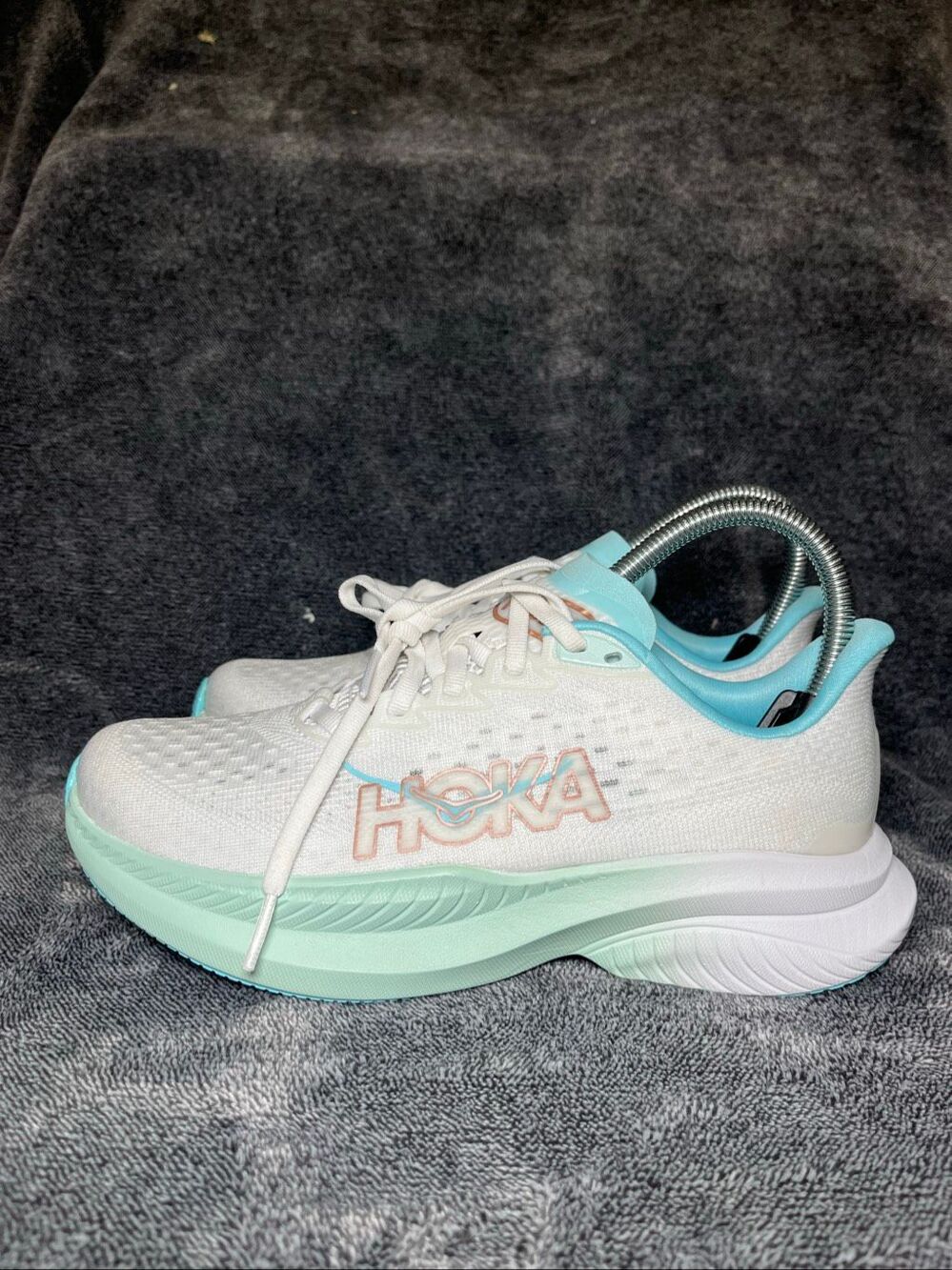 Hoka Mach 6 Womens 6 B Running Shoes Frost Rose Gold White